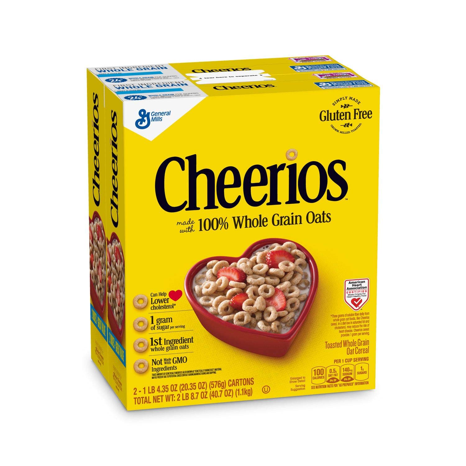 General mills cheerios 100% whole grain oats 576g