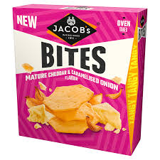 Jacob's bites mature cheddar &caramelized onions flavor 125g