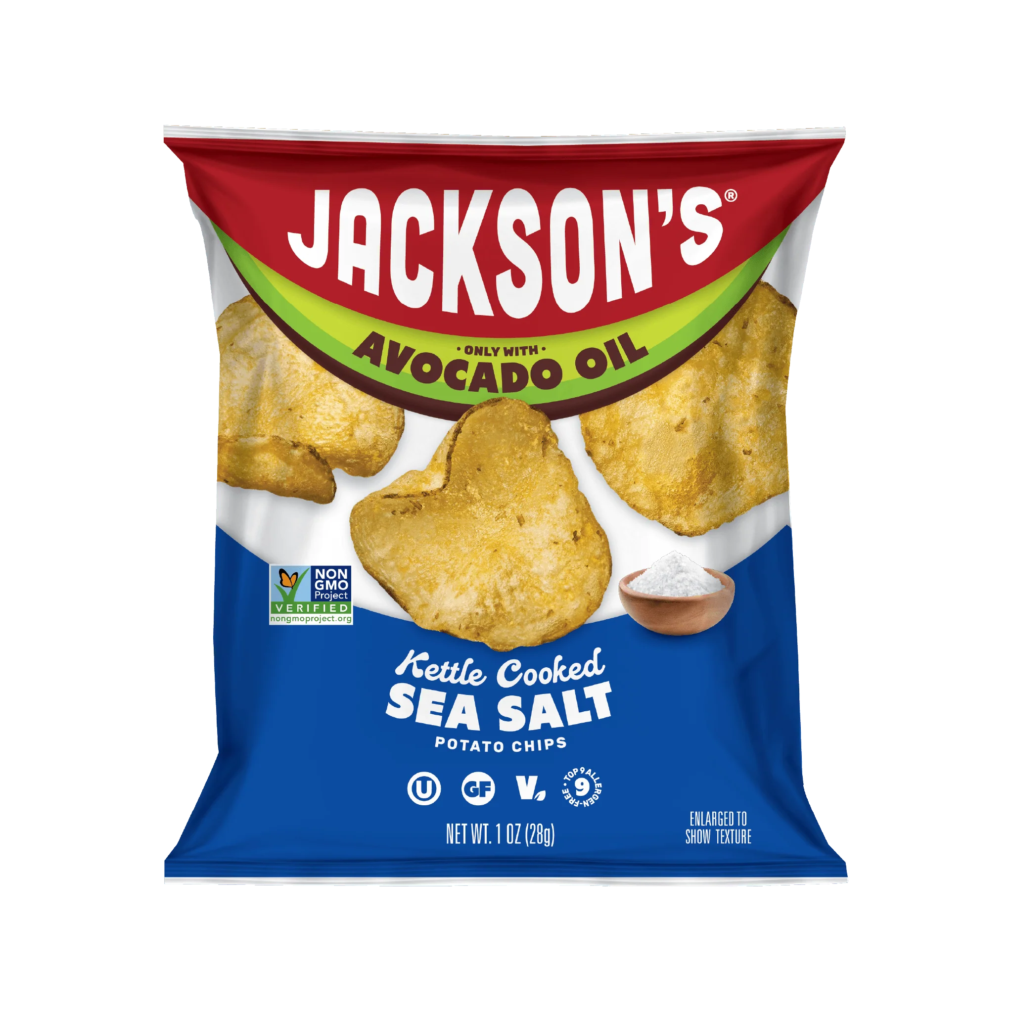 Jackson's avocado oil sweet chips sea salt kettle cooked 28g