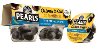 Musco family pearls olives to go! california grown large ripe pitted olives 34g